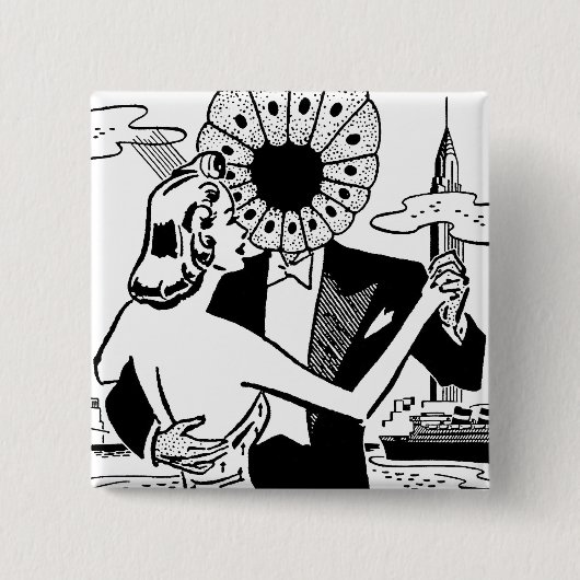 Badge Carré 5 Cm Bouton Agent zéro (Devant)