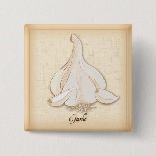 Badge Carré 5 Cm Bouton ail