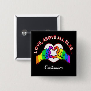 Badge Carré 5 Cm Bouton Aimer au-dessus de tous les autres