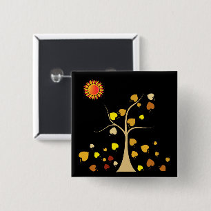 Badge Carré 5 Cm Bouton Aimer l'arbre