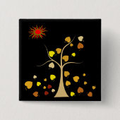 Badge Carré 5 Cm Bouton Aimer l'arbre (Devant)