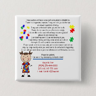 Badge Carré 5 Cm Bouton Ajouter votre Carré Info Enfants