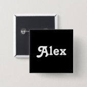 Badge Carré 5 Cm Bouton Alex (Devant & derrière)