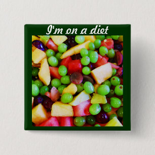 Badge Carré 5 Cm Bouton Alimentation Fruit_