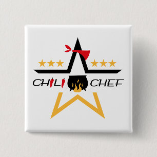 Badge Carré 5 Cm Bouton All-Star de chef de piment