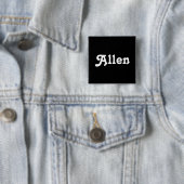 Badge Carré 5 Cm Bouton Allen (En situation)