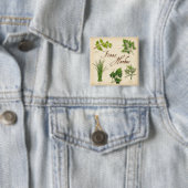 Badge Carré 5 Cm Bouton Amende Herbes (En situation)