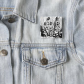 Badge Carré 5 Cm Bouton Amérindiens (En situation)