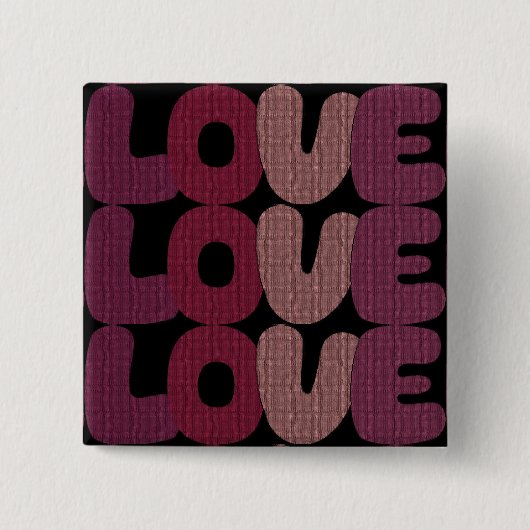 Badge Carré 5 Cm Bouton Amour (Devant)