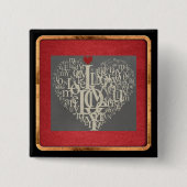 Badge Carré 5 Cm Bouton Amour (Devant)