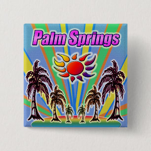 Badge Carré 5 Cm Bouton Amour été Palm Springs
