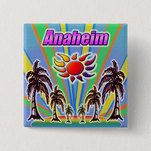 Badge Carré 5 Cm Bouton Anaheim Summer Love