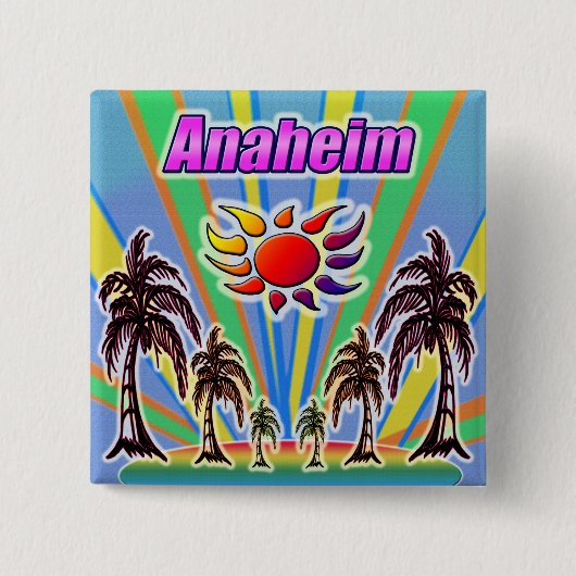 Badge Carré 5 Cm Bouton Anaheim Summer Love (Devant)