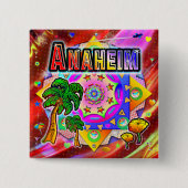 Badge Carré 5 Cm Bouton Anaheim Tropical Friends (Devant)