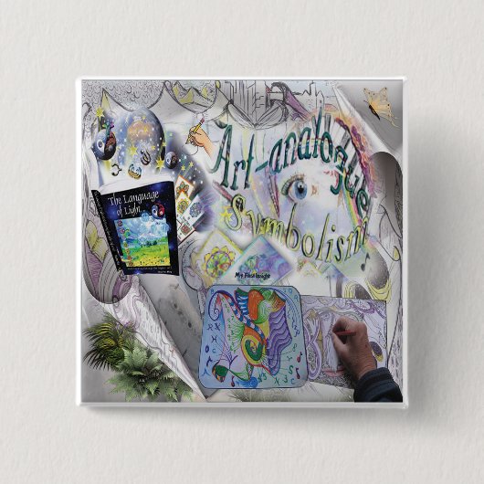 Badge Carré 5 Cm Bouton analogique Art (Devant)
