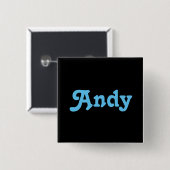 Badge Carré 5 Cm Bouton Andy (Devant & derrière)
