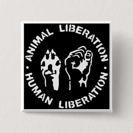 Badge Carré 5 Cm Bouton animal de libération (Devant)