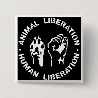 Badge Carré 5 Cm Bouton animal de libération
