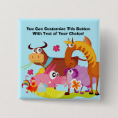 Badge Carré 5 Cm Bouton Animaux de batterie personnalisés (Devant)