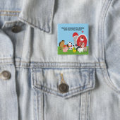 Badge Carré 5 Cm Bouton Animaux de batterie personnalisés (En situation)