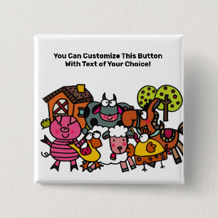 Badge Carré 5 Cm Bouton Animaux de batterie personnalisés