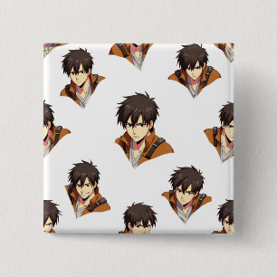 BADGE CARRÉ 5 CM BOUTON ANIME
