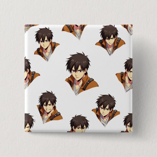 BADGE CARRÉ 5 CM BOUTON ANIME (Devant)