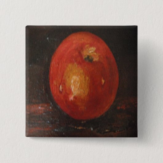 Badge Carré 5 Cm Bouton Ann Hayes Peinture Apple (Devant)