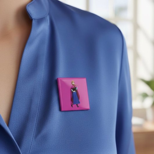 Badge Carré 5 Cm Bouton Anna