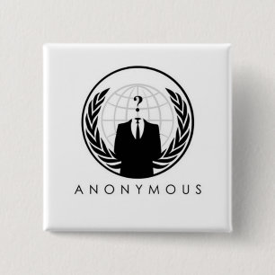 Badge Carré 5 Cm Bouton anonyme