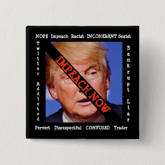 Badge Carré 5 Cm Bouton anti Donald Trump (Devant)