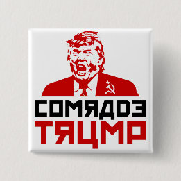 Badge Carré 5 Cm Bouton anti-Trump" "COMRADE TRUMP"