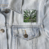 Badge Carré 5 Cm Bouton Arbre Tranquille (En situation)