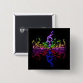 Badge Carré 5 Cm Bouton Arc-En-Ciel (Devant & derrière)