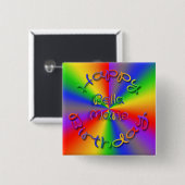 Badge Carré 5 Cm Bouton arc-en-ciel Customisé pour un joyeux annive (Devant & derrière)