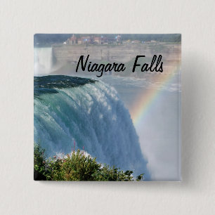Badge Carré 5 Cm Bouton arc-en-ciel de Niagara Falls
