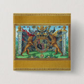 Badge Carré 5 Cm Bouton Armoiries (Devant)