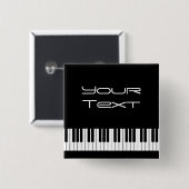 Badge Carré 5 Cm Bouton arrière du clavier de piano (Devant & derrière)