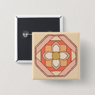 Badge Carré 5 Cm Bouton Arts Motifs traditionnels coréens