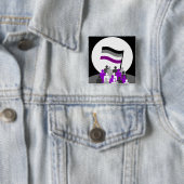 Badge Carré 5 Cm Bouton asexuel de propagande (En situation)