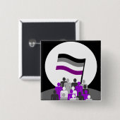 Badge Carré 5 Cm Bouton asexuel de propagande (Devant & derrière)