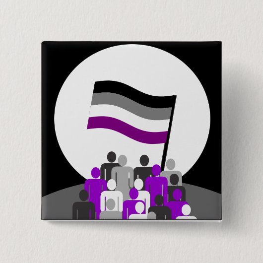 Badge Carré 5 Cm Bouton asexuel de propagande (Devant)
