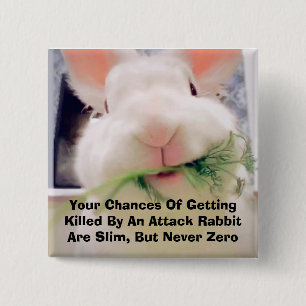 Badge Carré 5 Cm Bouton Attack Rabbit