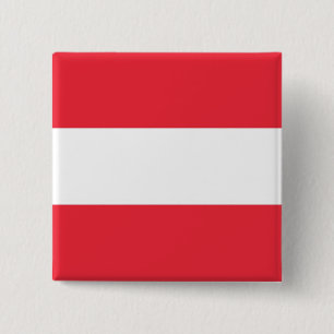 Badge Carré 5 Cm Bouton avec Drapeau d'Autriche