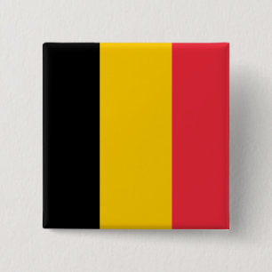 Badge Carré 5 Cm Bouton avec Drapeau de Belgique
