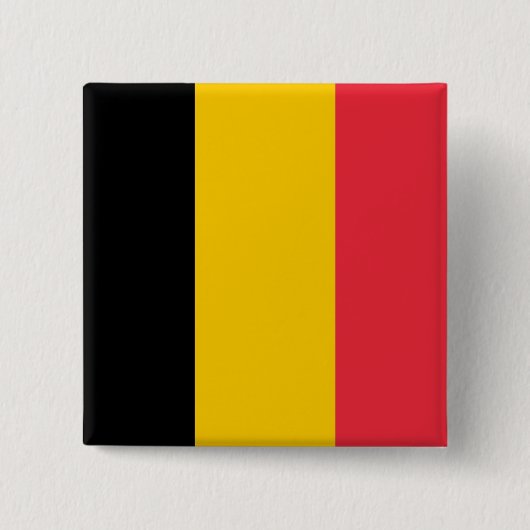 Badge Carré 5 Cm Bouton avec Drapeau de Belgique (Devant)