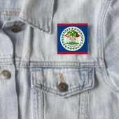 Badge Carré 5 Cm Bouton avec Drapeau de Belize (En situation)