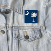 Badge Carré 5 Cm Bouton avec drapeau de Caroline du Sud (En situation)
