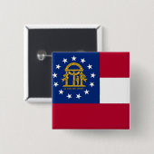 Badge Carré 5 Cm Bouton avec Drapeau de Géorgie (Devant & derrière)