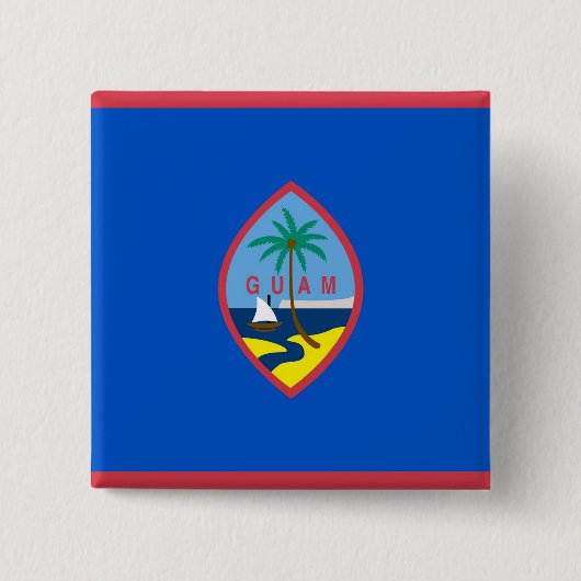 Badge Carré 5 Cm Bouton avec drapeau de Guam (Devant)